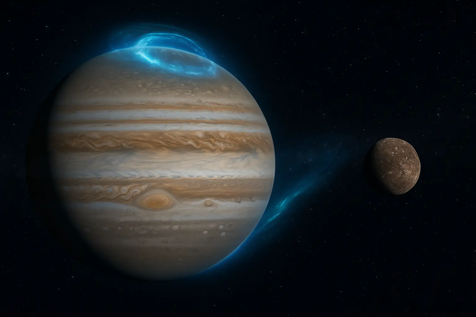 Kallisto zostawia własny ślad w zorzy polarnej Jowisza