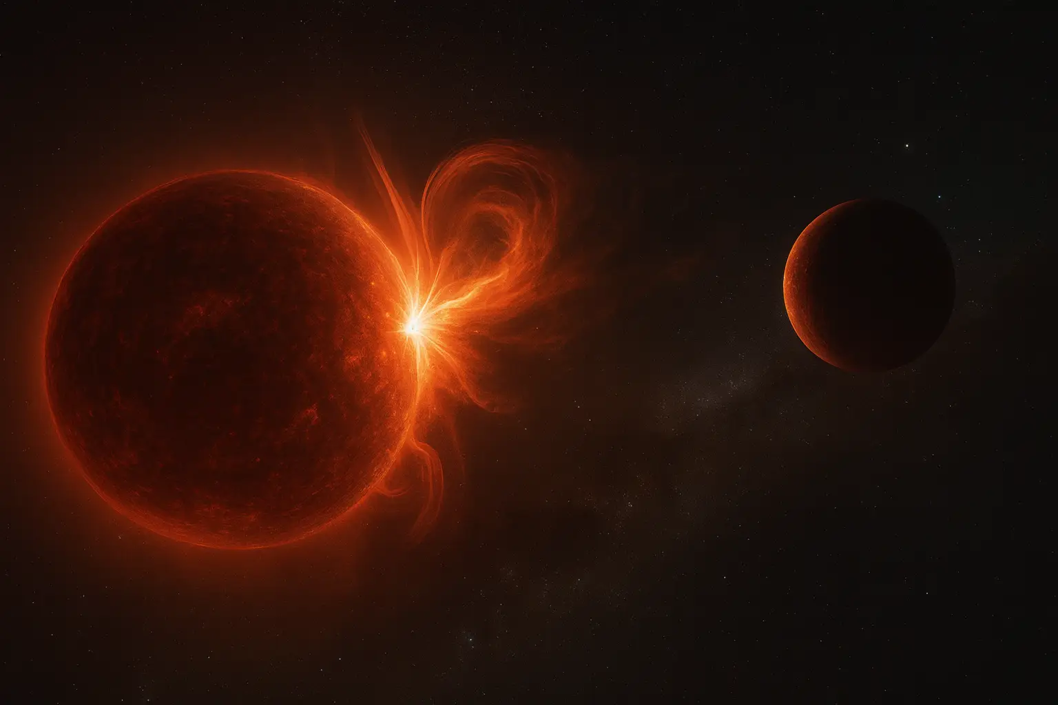 Zabójcza burza zaobserwowana na czerwonym karle